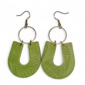 Green Geometric Earrings